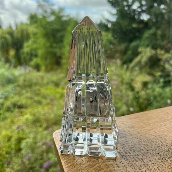 Waterford Crystal Obelisk Tower Clock Cut Crystal - Picture 2 of 12